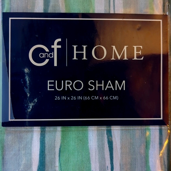 Euro Sham with Zipper. Blue and Green, Square. NWT - Picture 2 of 7